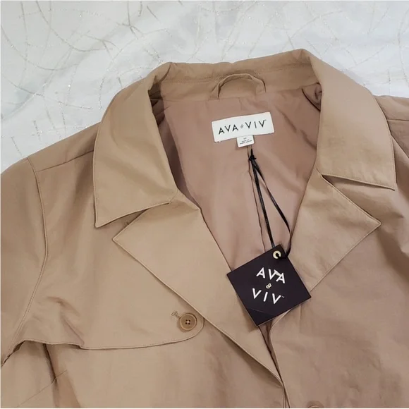 Ava & Viv Classic Beige Coat - Picture 3 of 11